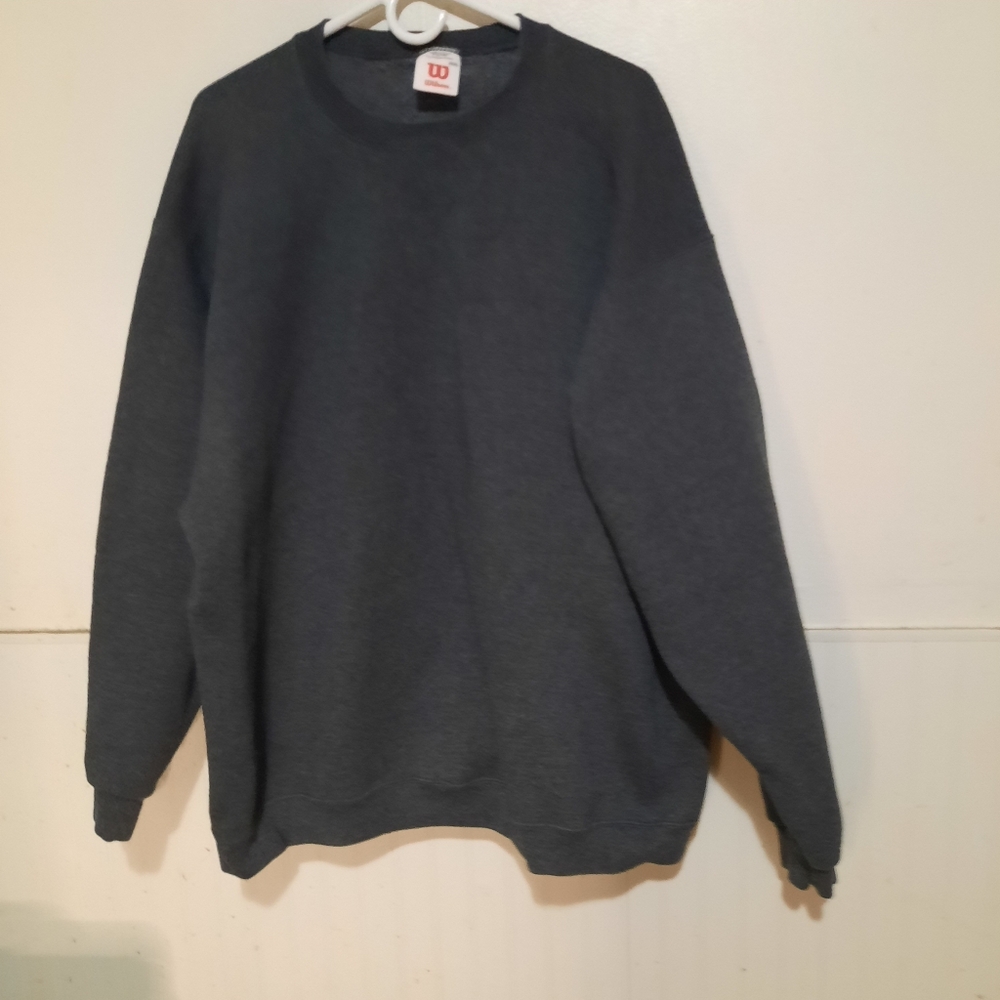 Vintage Wilson Sweatshirt Mens size XXXL grey lined Pullover Crew Neck  Casual